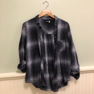 Urban Outfitters blue plaid flannel